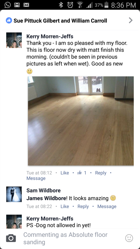 Floor sanding testimonials