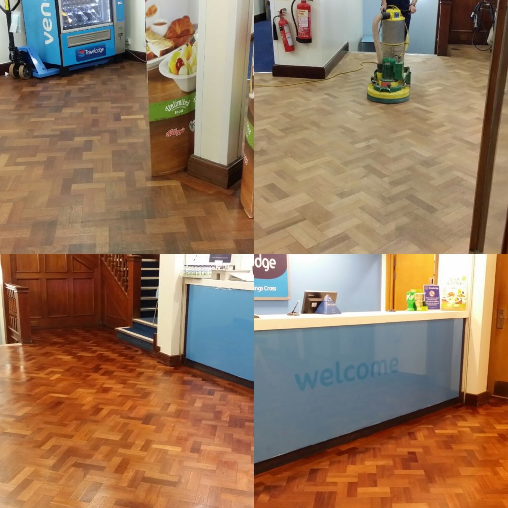 Commercial floor sanding at travellodge kings cross