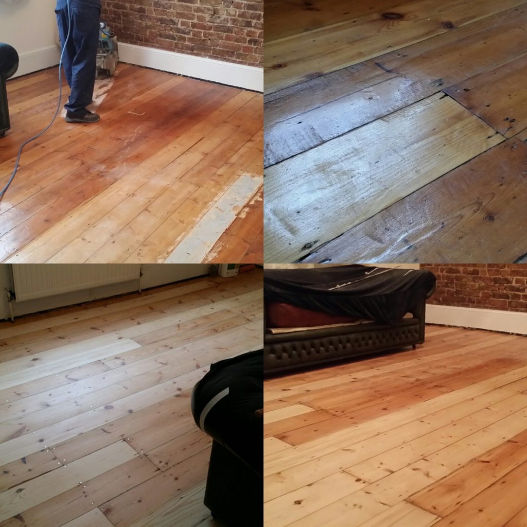 Pine floor board Sanding
