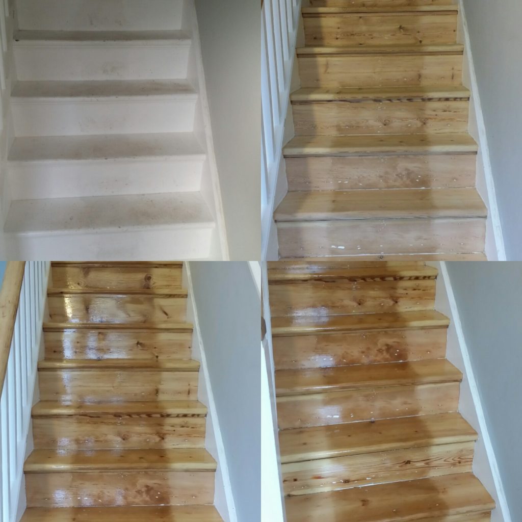 Pine Stair Sanding and Refinishing