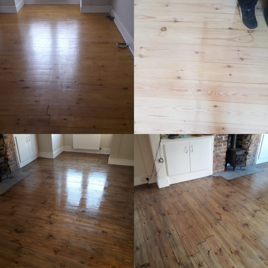 Pine floor sanding, staining and refinishing