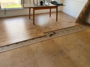 laminate flooring in the dining room