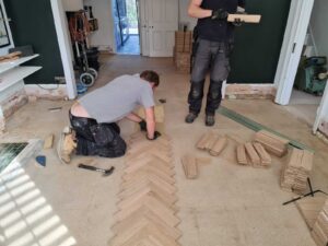 reclaimed herringbone parquet floor image 4