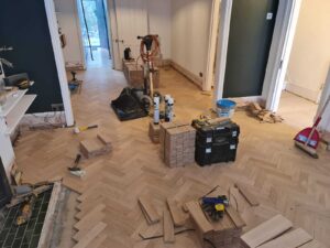 reclaimed herringbone parquet floor image 7